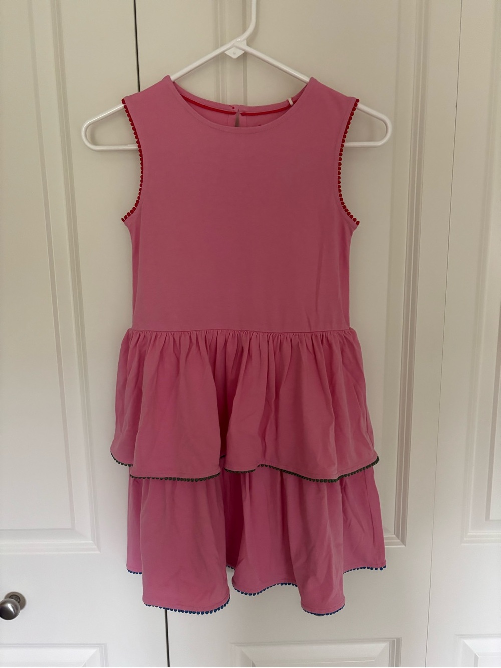 Girls mini boden tiered jersey sundress pink, sleeveless 9/10. NWT